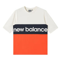 New Balance Logo Printed Colorblock Tee 'White Orange Black' NE92S023-IV