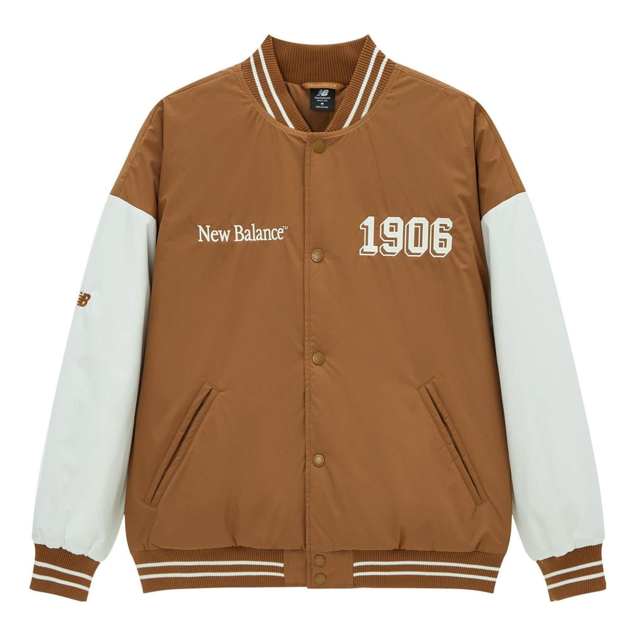 New Balance Baseball Varsity Jacket 'Tan White' AMJ34309-WOI