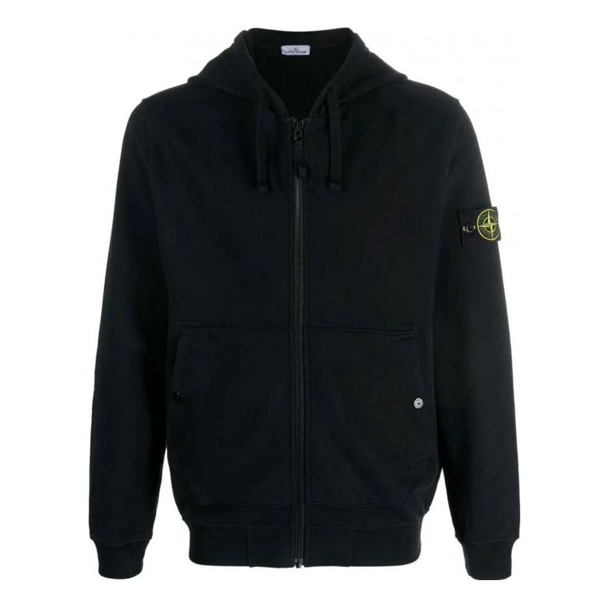 STONE ISLAND Cotton Zip-Up Jacket 'Black' 791561620-V0029