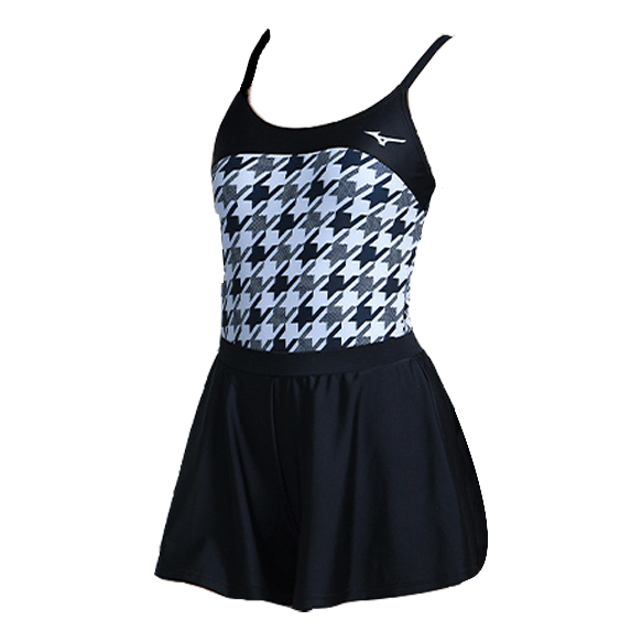 Mizuno One Piece Skirt Set Swimsuit 'Black' N2CA1327