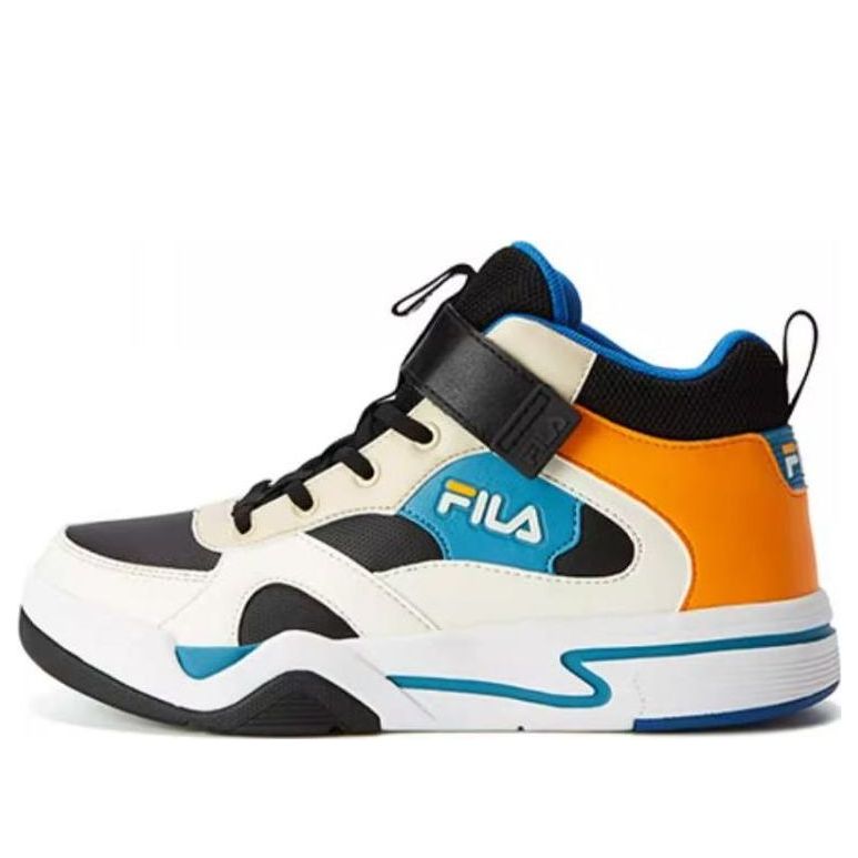 (GS) FILA Casual High-Top Skate Shoes 'White Black Orange' K55B141301PBO