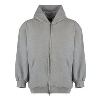 Balenciaga Distressed Cotton-Jersey Zip-Up Hoodie 'Grey' 744454TOVV91241