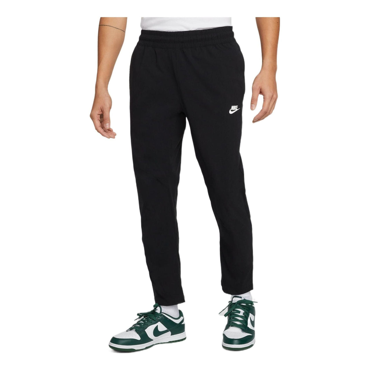 Men's Nike Woven Solid Color Small Label Lacing Casual Sports Pants/Trousers/Joggers Black DN4447-010