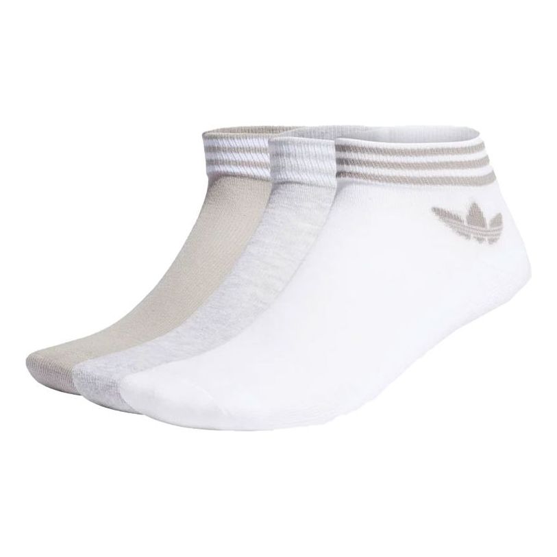 adidas Unisex Sports Socks Unisex 3 Packs Multi-Color 'White Gray Cream' H32341