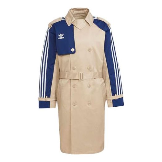 adidas originals Contrasting Colors lapel Windbreaker Jacket Khaki H33465