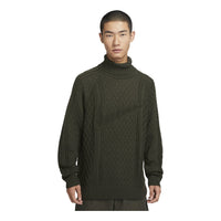 Nike Life Cable Knit Turtleneck Sweater 'Olive Green' FB7771-325