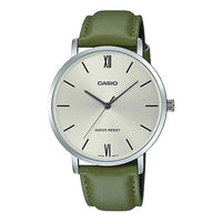 CASIO Men's DRESS Quartz Green Strap Mens Green Analog MTP-VT01L-3B