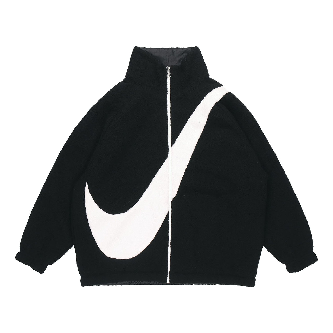 (WMNS) Nike Large Logo Reversible lamb's wool Jacket Black CZ4064-010
