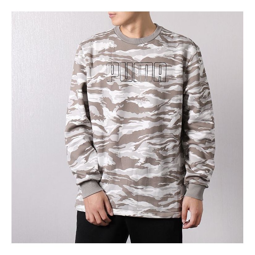 PUMA Alphabet Logo Printing Sports Pullover Large Gray 855053-38