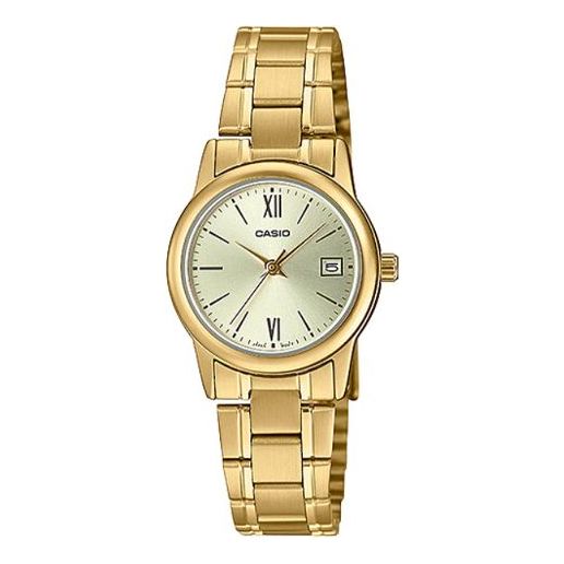 CASIO Waterproof Stainless Steel Strap Gold Analog LTP-V002G-9B3