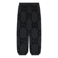 Gucci GG Flocked Print Cotton Fleece Sweattrouser 'Black' 768502-XJF37-1868