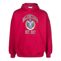 Balenciaga Est. 1917 College Logo Print Hoodie Wide Fit 'Red' 675003TLV906163