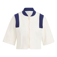 (WMNS) adidas Blue Version Crop Track Jacket 'Chalk White' IB5793