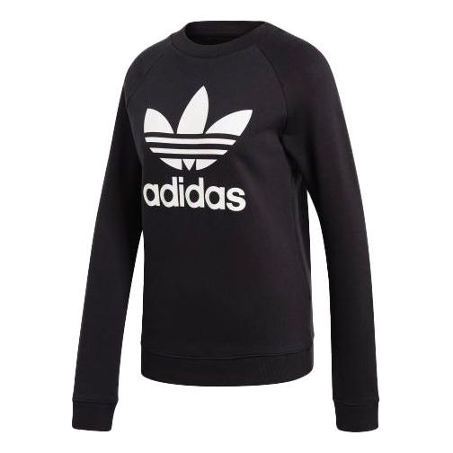 (WMNS) adidas originals Logo Sports Sweatshirt Black DV2612