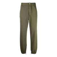 Men's Off-White FW21 Solid Color Bundle Feet Sports Pants/Trousers/Joggers Loose Fit Green OMCG029F21FAB0015555
