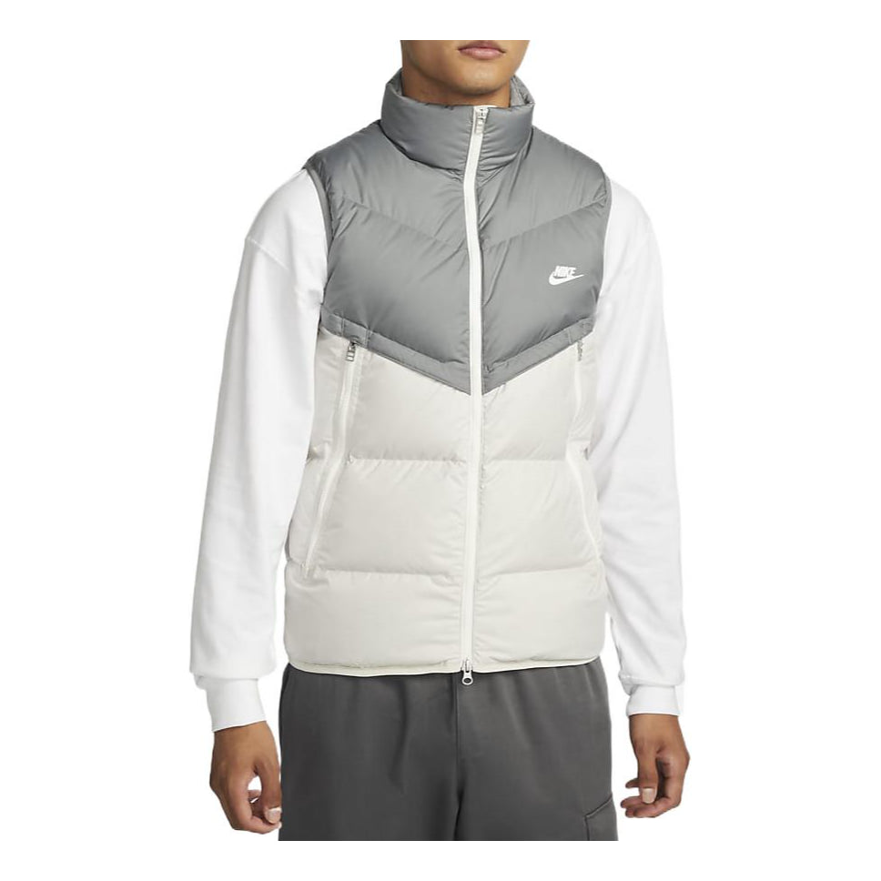 Nike Windproof Warm Stand Collar Down Vest 'Grey White' DV1136-084