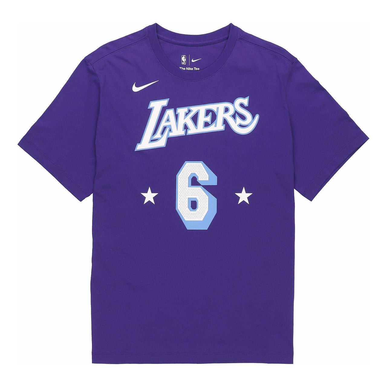 Nike City Edition Alphabet T-Shirt Lakers Lebron James No. 6 Asia Sizing 'Court Purple' DA7385-551