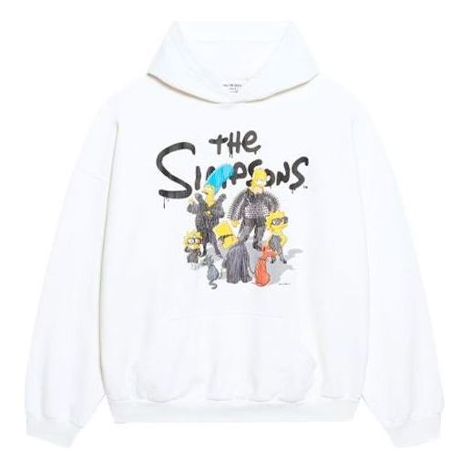 Balenciaga x THE SIMPSONS Cotton Hoodie Wide Fit 'White' 675003TLVG89016