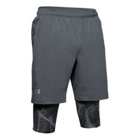 Under Armour Launch SW Long 2-in-1 Logo Shorts 'Pitch Grey' 1355480-012
