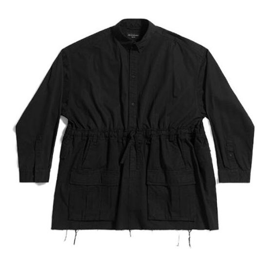 (WMNS) Balenciaga 23SS Asymmetry Deconstructed Shirt 'Black' 720102TNP041000