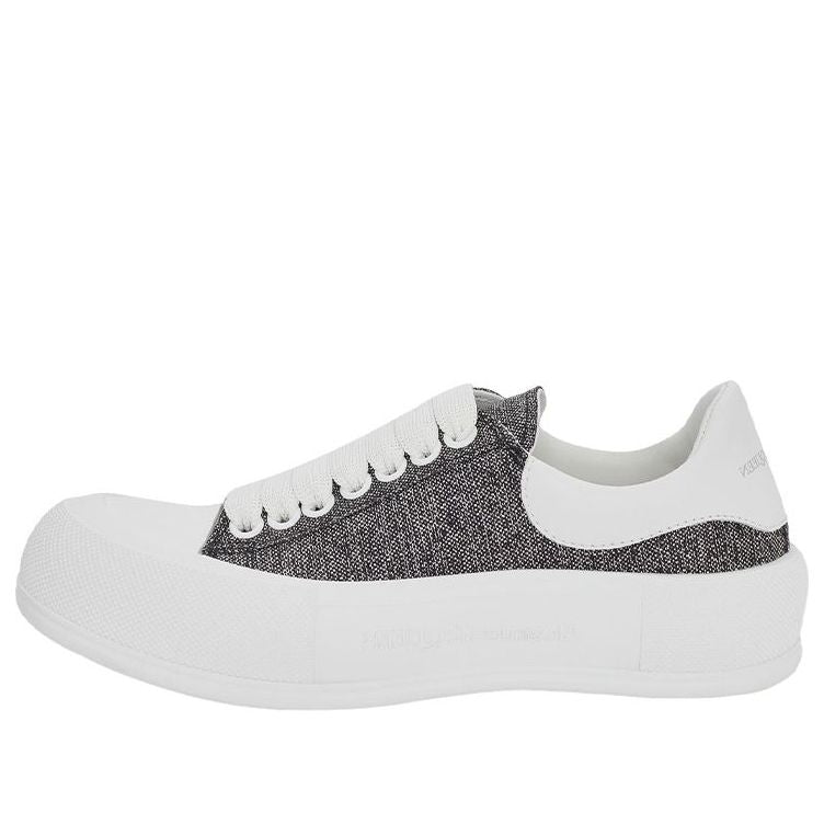 (WMNS) Alexander McQueen Deck Skate Plimsoll Shoes 'White Grey' 697120W4US18462