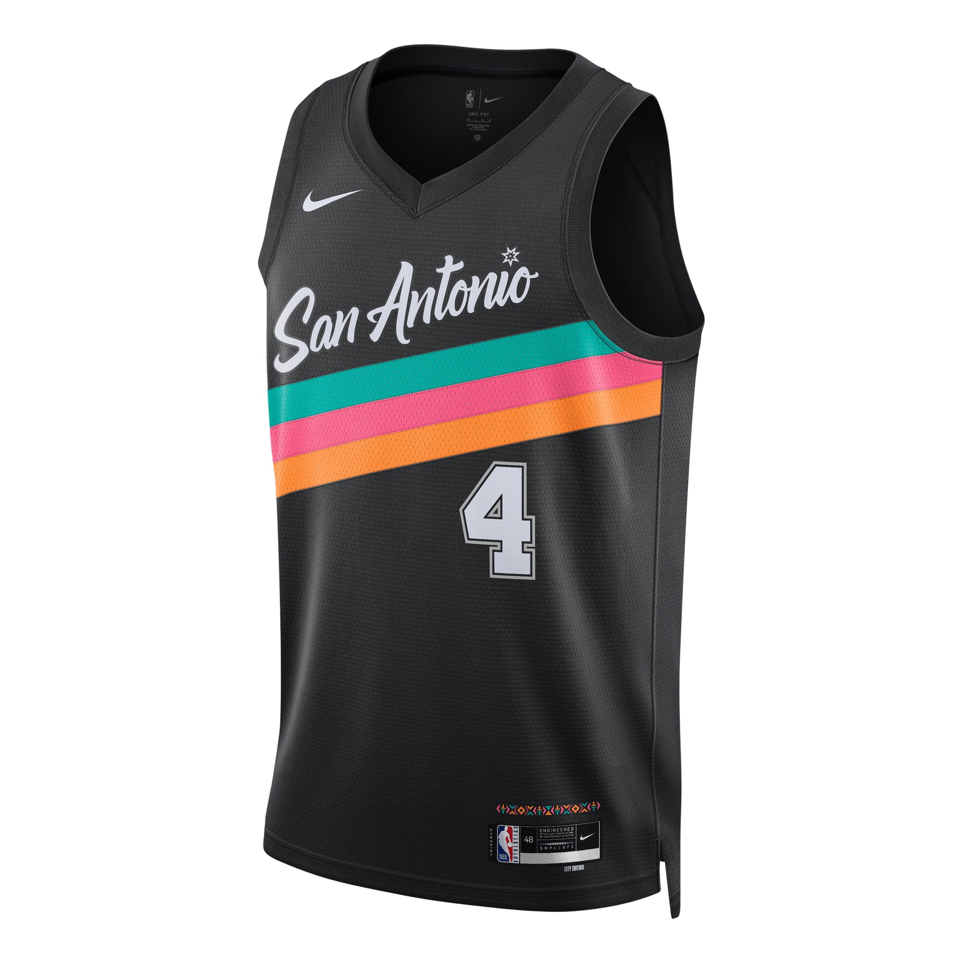 Nike NBA De'Aaron Fox San Antonio Spurs City Edition Swingman Jersey 'Black' HM5996-015