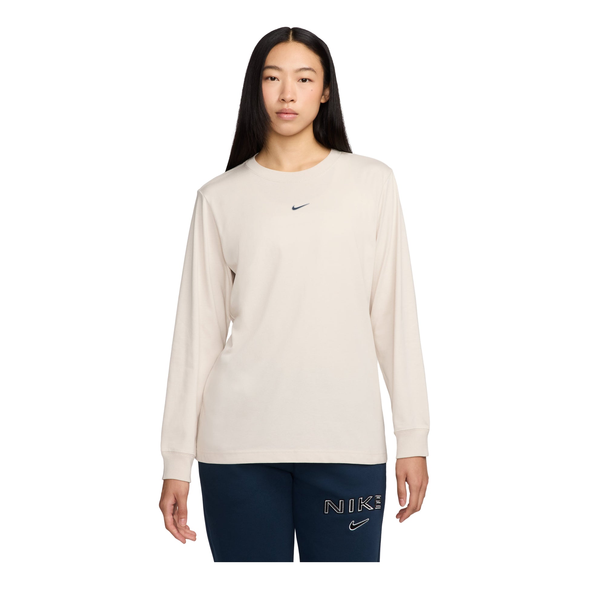 Nike Sportswear Loose Long Sleeve T-Shirt Asia Sizing 'Light Orewood Brown' HF0772-104