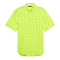 Balenciaga All Over Logo Shirt 'Neon Yellow' 534332TILX67110