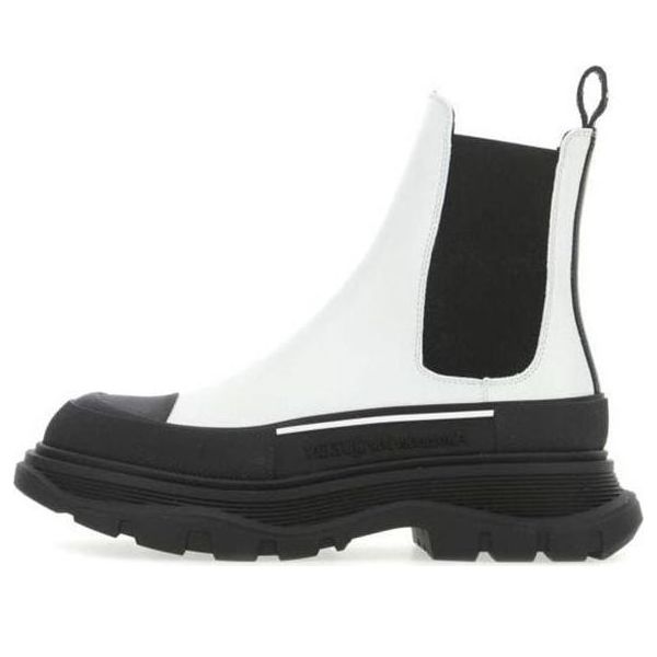 (WMNS) Alexander McQueen Tread Slick Boots 'White Black' 635714WHZ649403