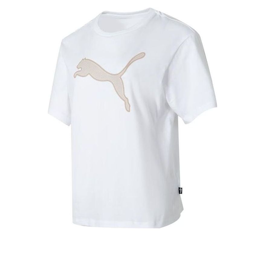 (WMNS) PUMA Graphic Sport T-Shirt 'White Beige' 682164-02