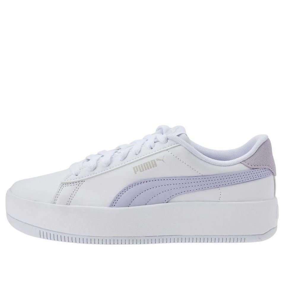 (WMNS) PUMA Lily Platform Laced 'White Purple Heather' 384617-07