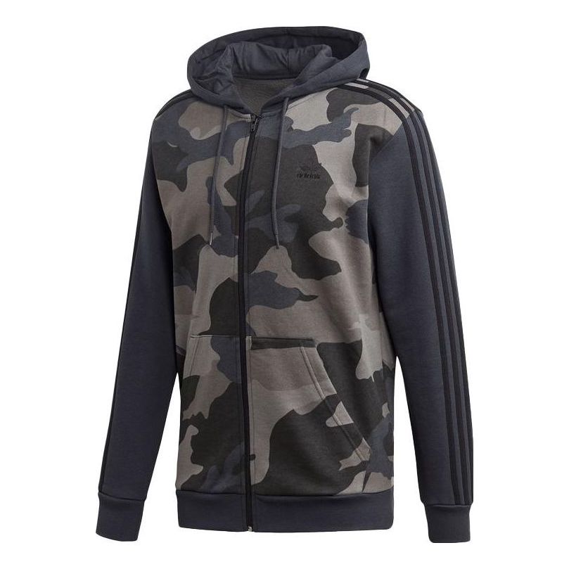 adidas Originals 'Camo' Full Zip Hoodie 'Carbon' ED7073