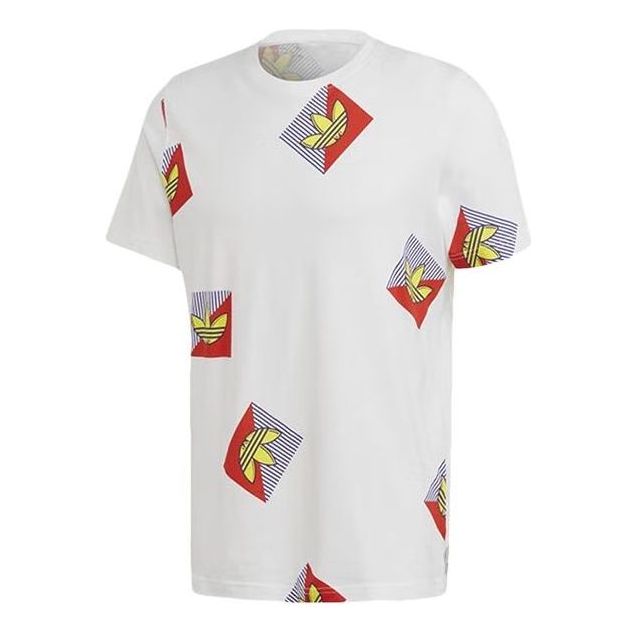 adidas originals Allover Print Diagonal Graphic T-shirt 'White' FM3342