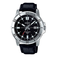 CASIO Leather Band Waterproof Business Style Men Mens Black Analog MTP-VD01L-1EVUDF