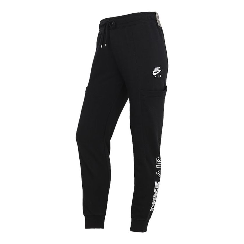 (WMNS) Nike Air Logo Printing Big Pocket Bundle Feet Sports Pants/Trousers/Joggers Black CZ8627-010