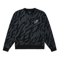 Vans Tiger Stripes Pattern Round Neck Pullover Black White VN0002BPYM7