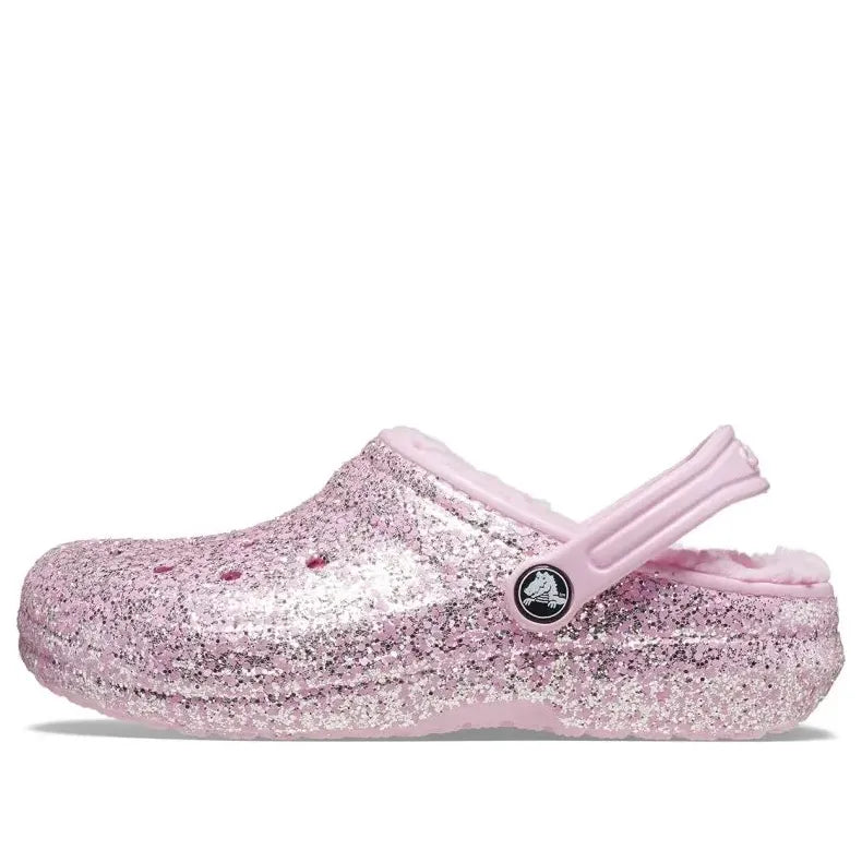 (GS) Crocs Classic Lined Glitter Clogs 'Pink' 207462-6S0