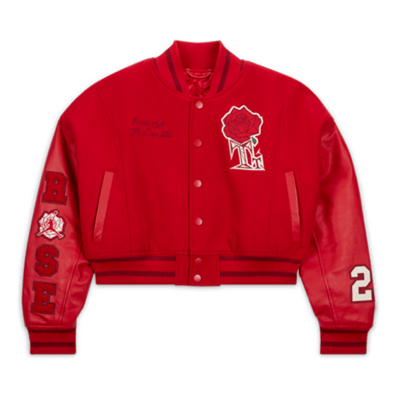 (WMNS) Air Jordan x Teyana Taylor Varsity Jacket Asia Sizing 'Gym Red' FB2643-687