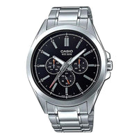 CASIO Waterproof Men's Stainless Steel Strap Black Dial Analog Mens MTP-SW300D-1A