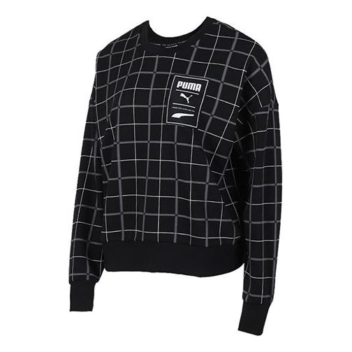 (WMNS) PUMA Rechack Pack Crew Sweatshirt 'Black White' 597892-51