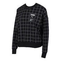 (WMNS) PUMA Rechack Pack Crew Sweatshirt 'Black White' 597892-51