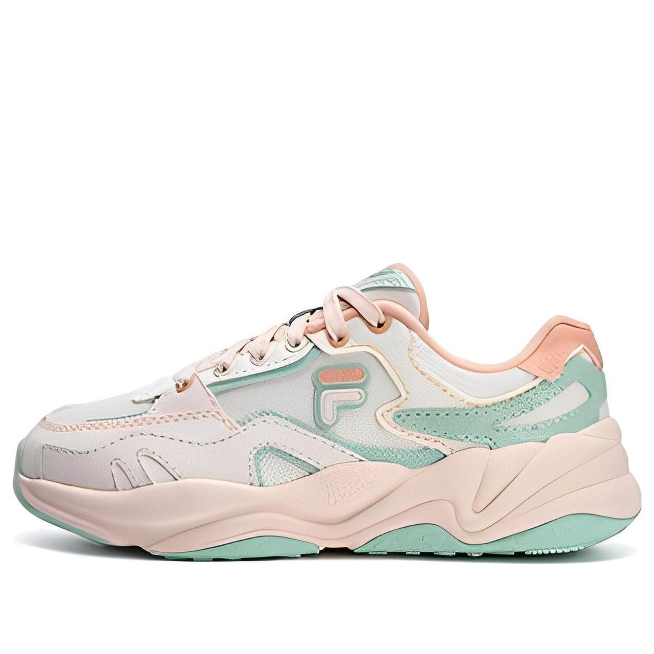 (WMNS) FILA FUSION Conch DX Sneakers 'Pink Aqua' T12W321101FAA