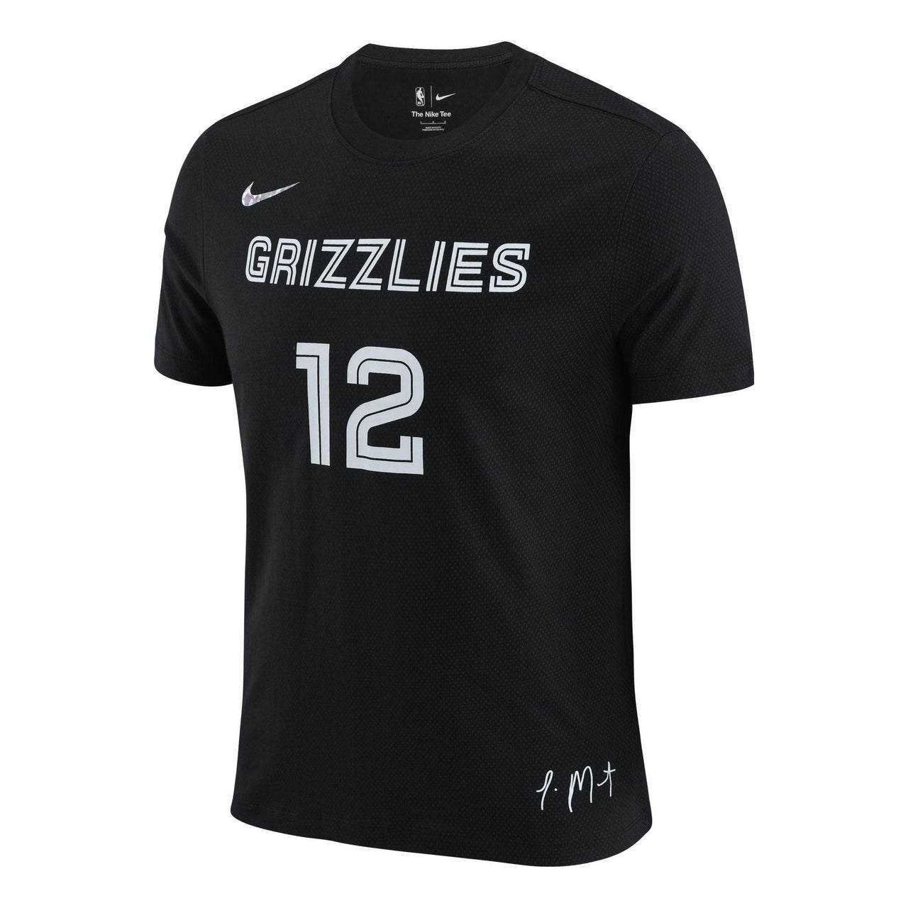 Nike Casual Alphabet Numeric Printing Round Neck Pullover Short Sleeve Memphis Gray Memphis Grizzlies Black DM0447-010