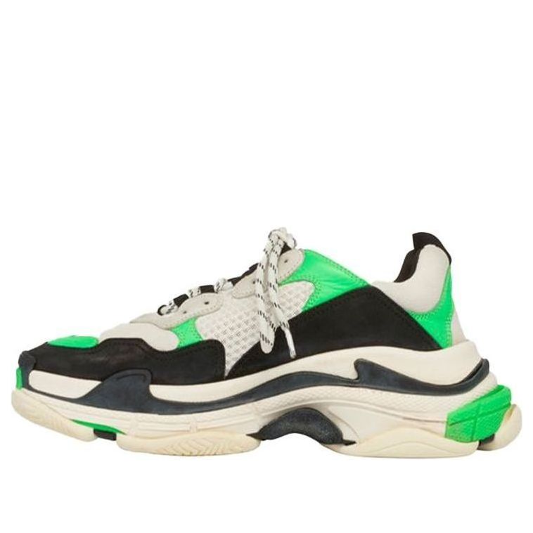 حذاء رياضي Balenciaga Triple S باللون الأبيض والأخضر الفلورسنتي 536737W09O69063