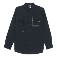 adidas originals Chest Solid Color Long Sleeves Shirt Black H58071