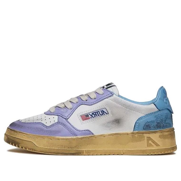 (WMNS) Autry Medalist Super Vintage Low Leather Sneakers 'White Purple Blue' AVLW-SV17