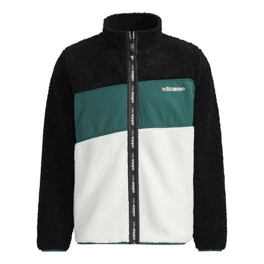 Men's adidas neo BRLV JKT Sports Zipper Jacket Black Jade White GU0840