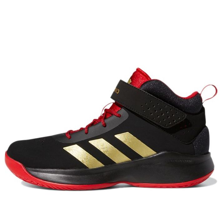 (PS) adidas Cross Em Up 5 Wide Slip On 'Core Black Gold Metallic Scarlet' GZ0119