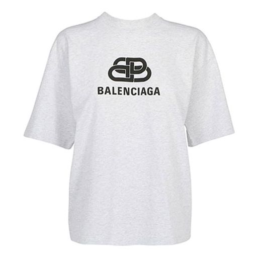 Balenciaga Logo Short Sleeve Gray 583098TFV652569