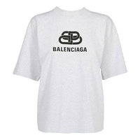 Balenciaga Logo Short Sleeve Gray 583098TFV652569